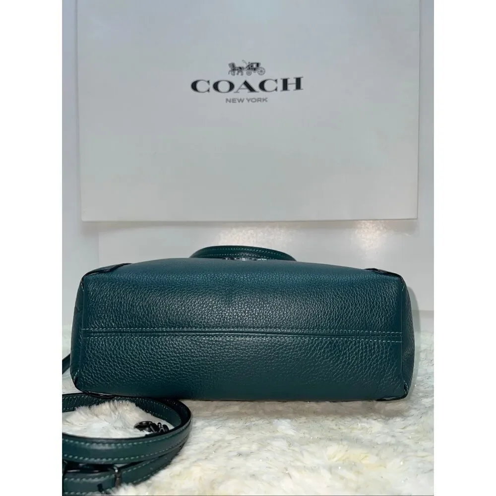 🔥🎁NWT! Coach KACEY Satchel Leather Handbag Forest C6229 Msrp:$350.00 - Picture 3 of 6